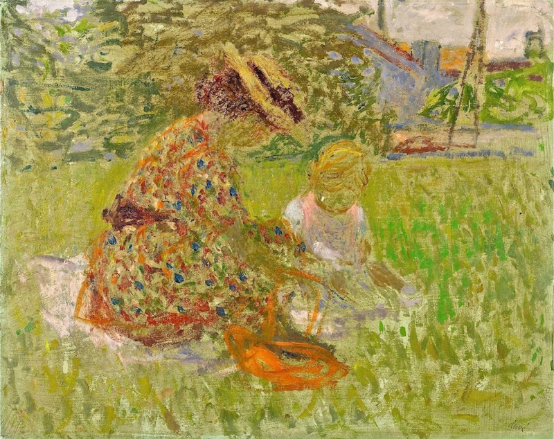 Femme et enfant dans un parc - Antoni Clavé